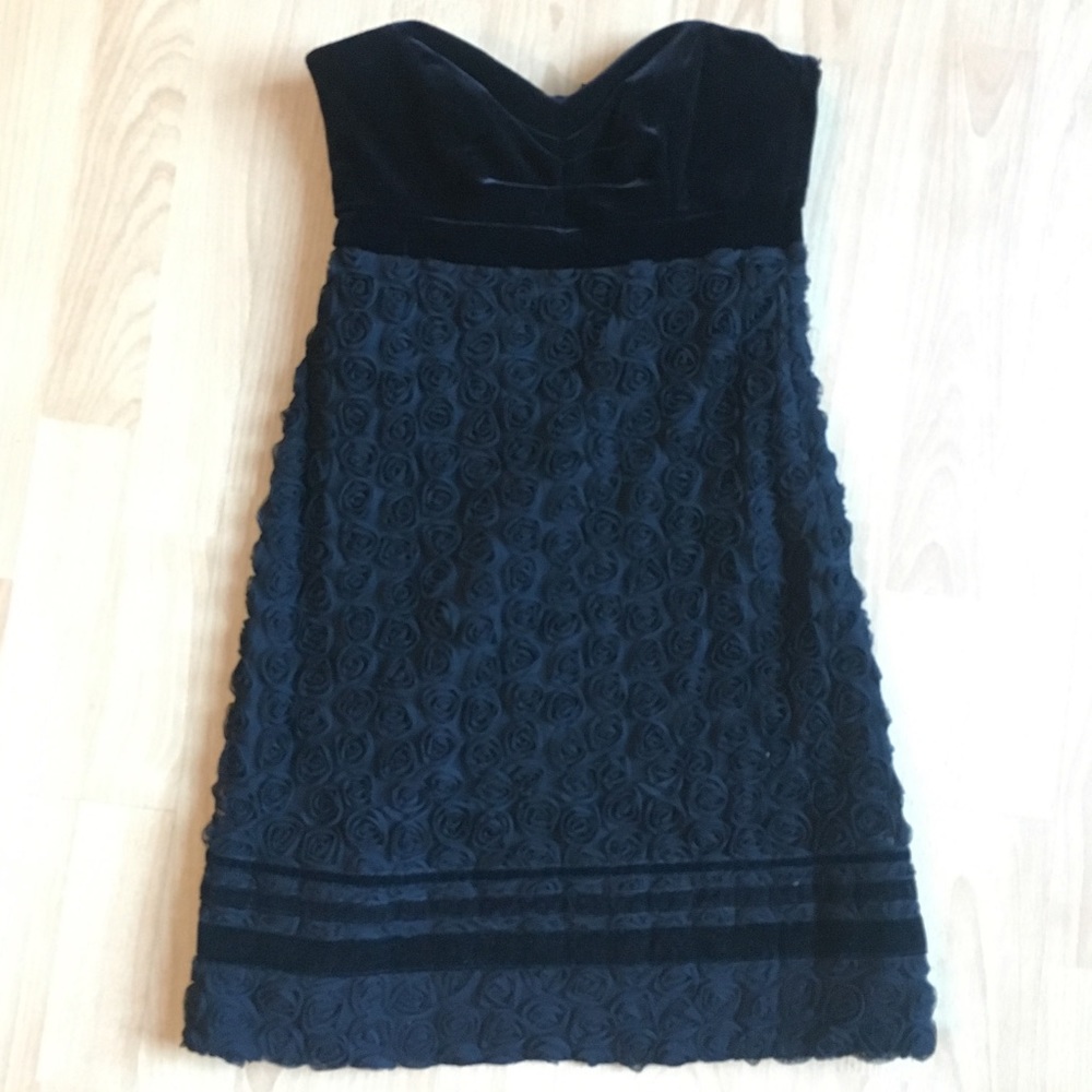 Holiday Party Velvet Rosette Mini Dress